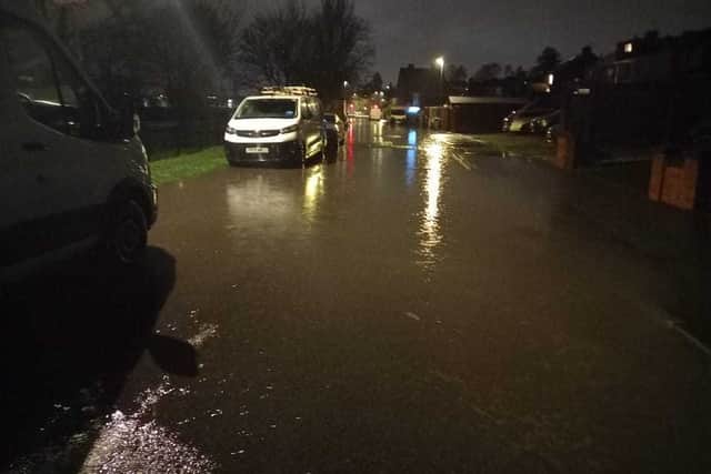 Waverley Street in Diglis was under water. Photo: Worcestershire County Council