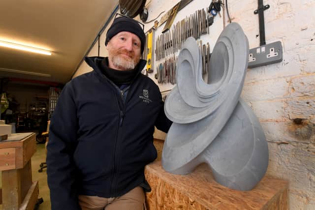 Tim Royall in his studio in Jackfield