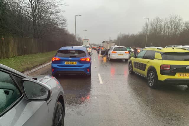 Traffic was left at a standstill on the A460 heading towards Wolverhampton