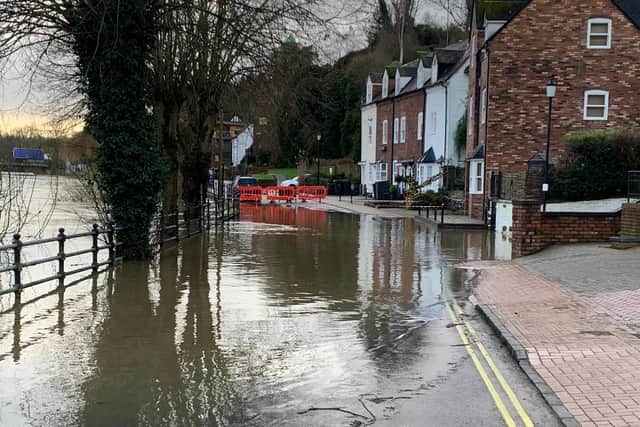 Flooding in Bridgnorth on Wednesday morning. Photo: Mark Ward