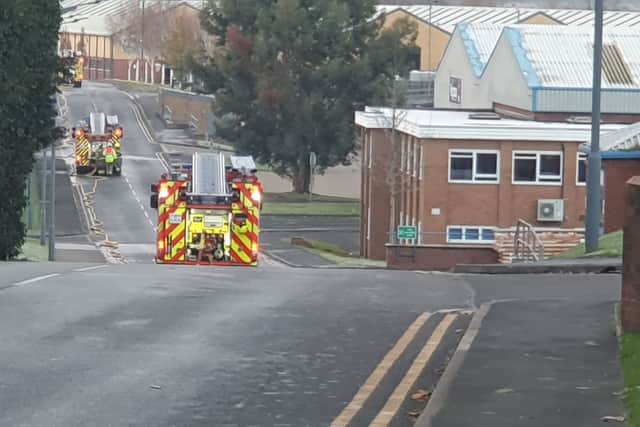 Fire engines were visible from the entranceway to the trading estate
