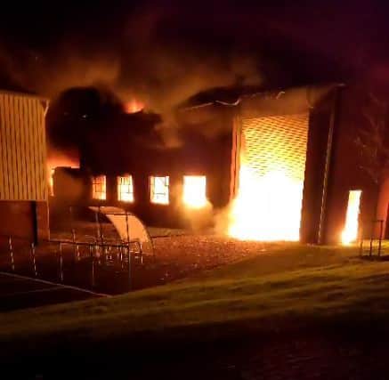 The fire at Pensnett Trading Estate before firefighters arrived