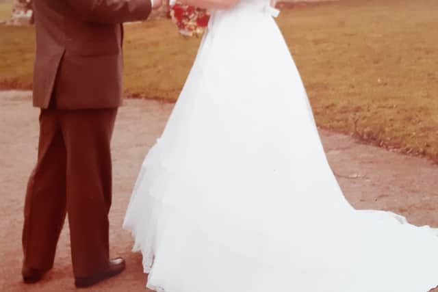 Bob France with Lesley on their wedding day