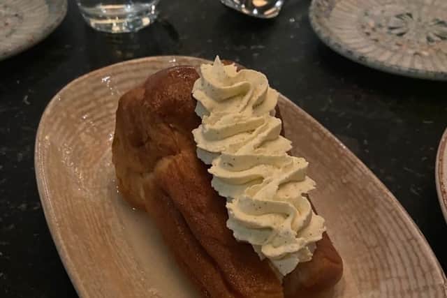 The Baba Napoletano: a sponge cake soaked in rum, with rum syrup and Chantilly cream.