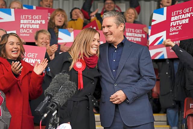 Newly elected Labour MP Sarah Edwards with party leader Sir Keir Starmer