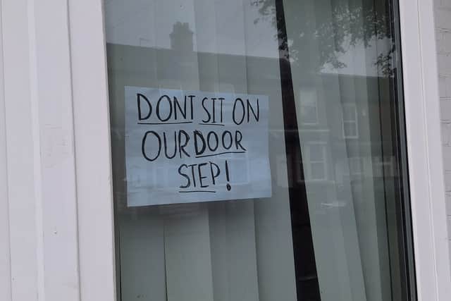 The sign tells people on the street what not to do. Photo: Ashley Preece
