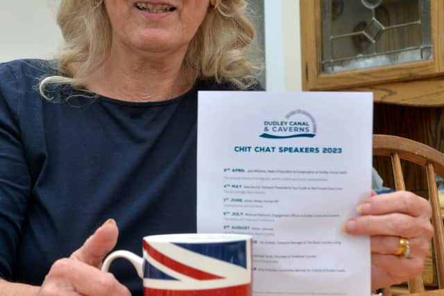 Lyn Head, being awarded for her community work. She is a Trustee and volunteer with the Dudley Canal & Caverns Trust, and runs the Chit and Chat group. 