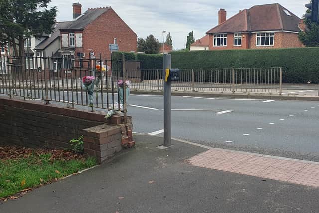 The tributes were left near the site of the crossing where the incident happened