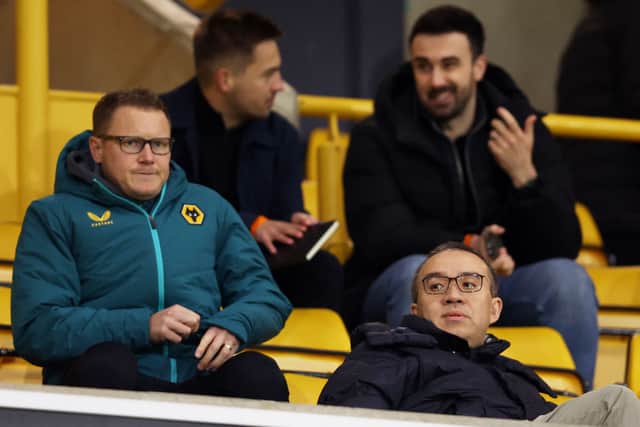 Jeff Shi watching the under-21s at Molineux (Getty)
