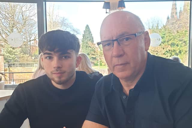 Michael Taylor's life has changed dramatically since receiving the stem cell treatment. Pictured: Michael with his grandson, Joshua.