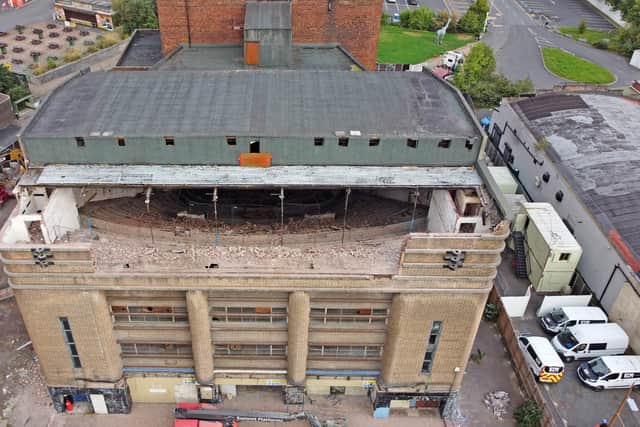 More of the roof has been dismantled