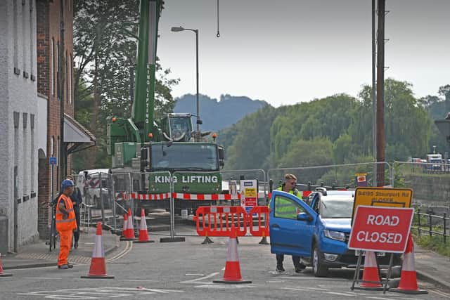 Work has been going on along the banks of the Severn to get ready for the new flood defences