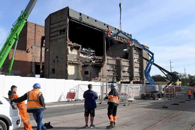 Most of the side wall and front wall has been removed