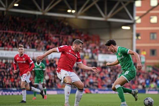 Issac Hutchinson on the ball for the Saddlers (Owen Russell)