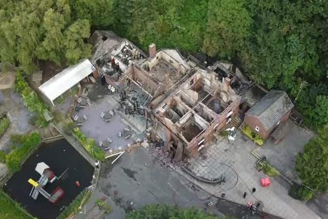The gutted remains of The Crooked House