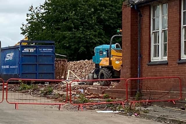 Demolition work at the former Edward the Elder primary school building in Lichfield Road, Wednesfield, has now begun. Photo: Local Democracy Reporting Service.