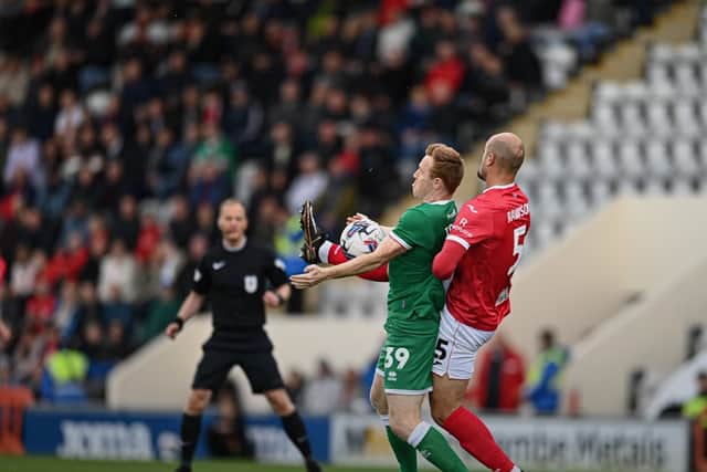 Action from Morecambe v Walsall (Owen Russell)