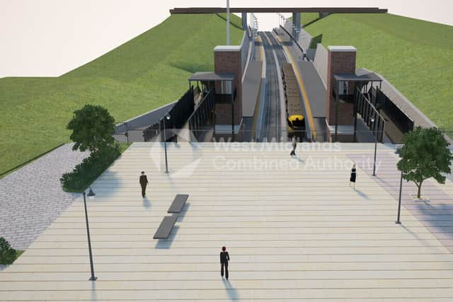 An artist\'s impression of the new Moseley Village Station. Credit: WMCA.