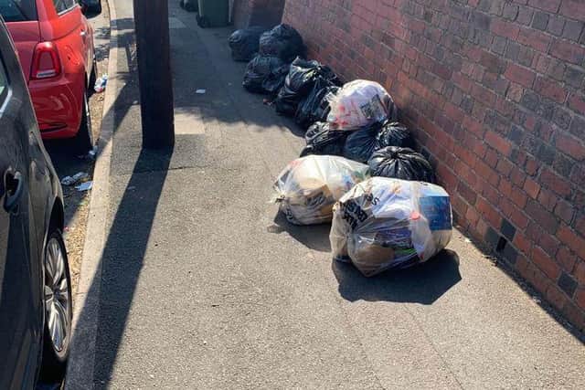 Uncollected rubbish in Blackheath