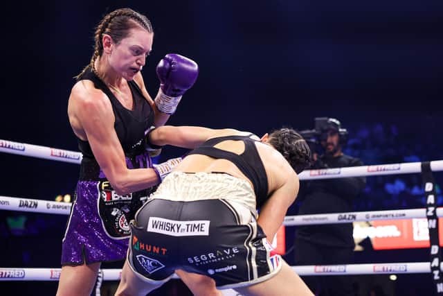 Nina Hughes v Katie Healy. Picture: Mark Robinson / Matchroom Boxing.
