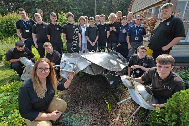 Students made the insect sculptures