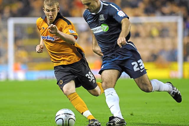 Winnall in his solitary first team appearance for Wolves in 2010