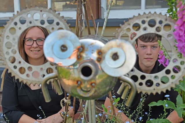 Students made the insect sculptures
