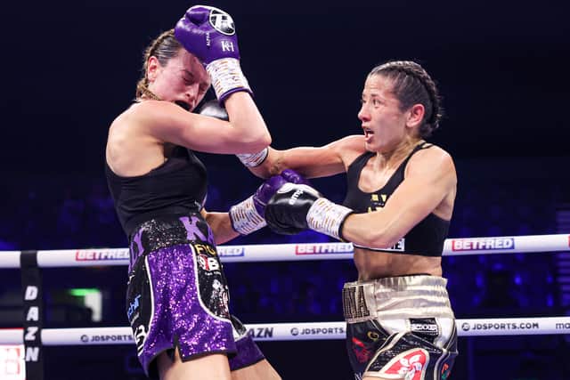 Nina Hughes v Katie Healy. Picture: Mark Robinson / Matchroom Boxing.