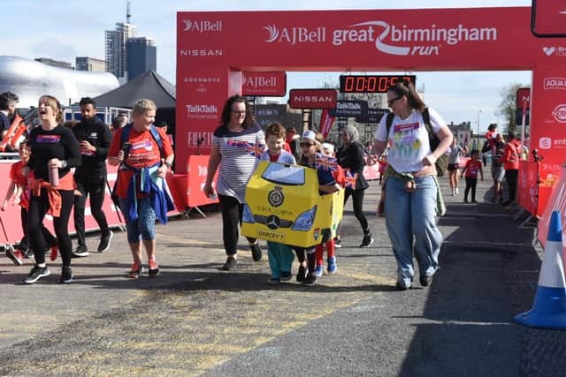 Darcey and friends Josie, James and Jack completing the AJBell Great Birmingham Run last Sunday for West Midlands Ambulance Service
