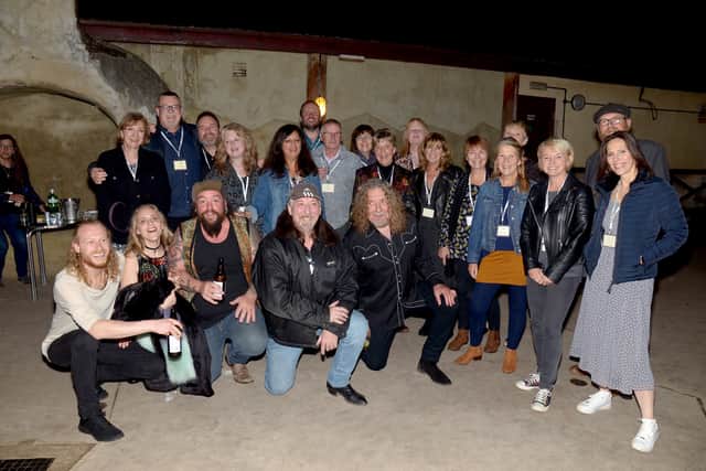 In 2021 Robert Plant and band, Saving Grace, with organisers and volunteers of Bewdley Festival. Photo: Colin Hill