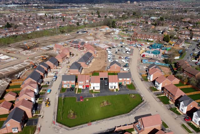 Aerial view of the new 200-home development off Hall Green Green Road, in Stone Cross, West Bromwich
