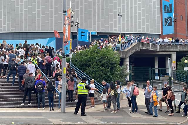 Queues at Arena Birmingham during the 2022 Commonwealth Games 