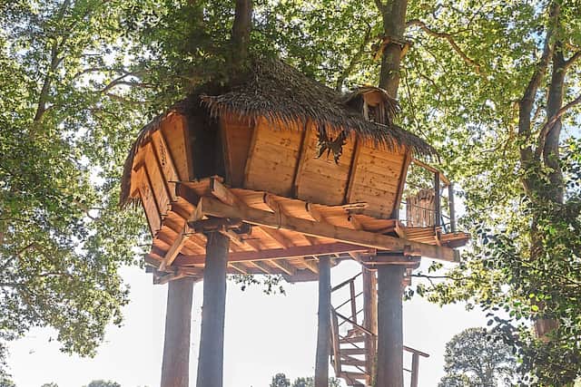 A tree house at Chateau de Lez-Eaux