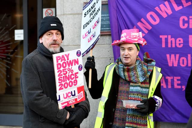 Aidan Byrne (R) said he was worried about a lack of lecturers in the future because of pay