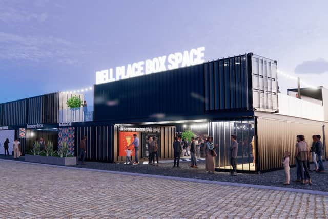 Computer generated images show what the shipping container-style venue could like, subject to final designs and planning approval.