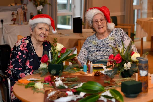 Vera Cull and Jean Patterson enjoying the craft session