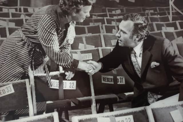 John Stonehouse with ‘first lady’, Harold Wilson’s wife Mary, at the Labour Party conference.