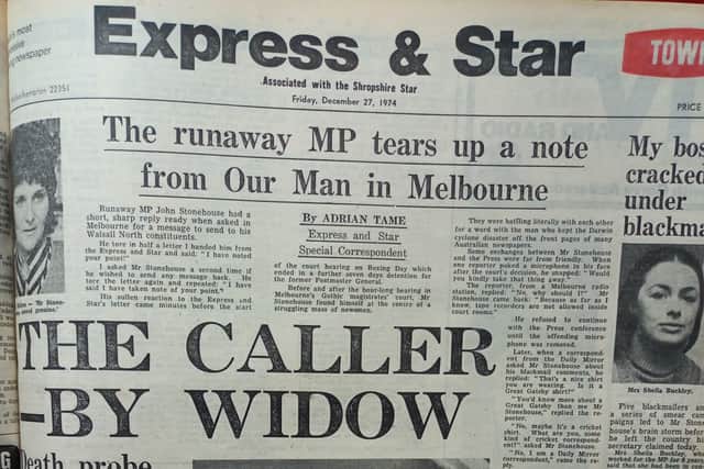 In a later interview, Elsie Mildoon told the Express & Star how Stonehouse had questioned her about her late husband