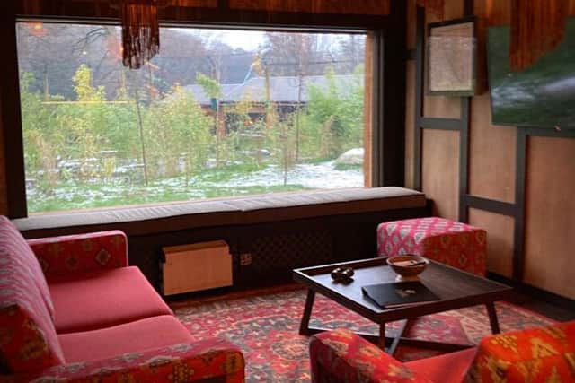 The main viewing area doubles up as a kind of lounge. You can see one of two windows in this photograph (Picture: Mark Morris).