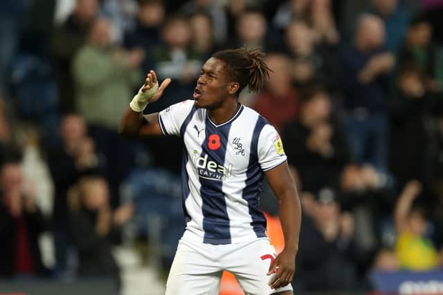 Brandon Thomas-Asante after scoring a stunning goal for Albion against Stoke