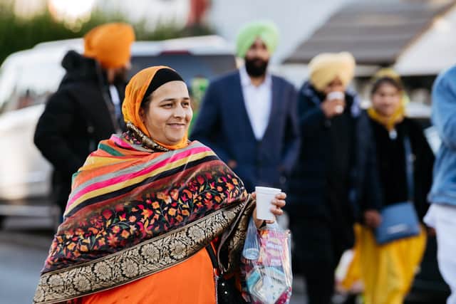 Sandwell and Birmingham Nagar Kirtan Sikh Parade in Oldbury, St Pauls Road