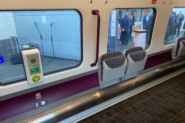 The area for bikes and prams on the new train