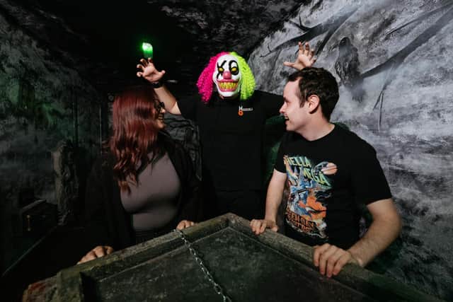 Ashleigh Clarke and Jamie-Lee Allan from Rushall inside one of the new escape rooms