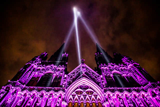Lichfield Cathedral - Three beams of light - Credit Peter Walker