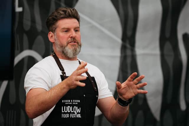 Chef Mike Keen at Ludlow Food Festival in a previous year 