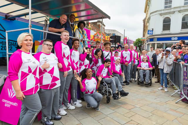 Queens Baton Relay Bearers in Queen Square