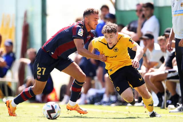 Joe Hodge takes on a Levante player in Wolves' pre-season clash (Getty)