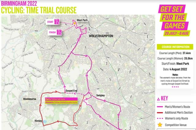 Full map of the time trial course