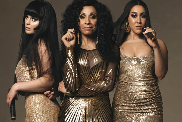 Millie O'Connell, Debbie Kurup and Danielle Steers all play Cher in the new musical The Cher Show