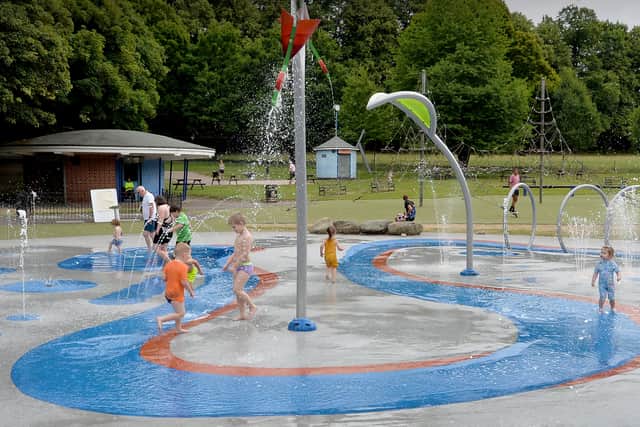 Walsall Arboretum splash park.